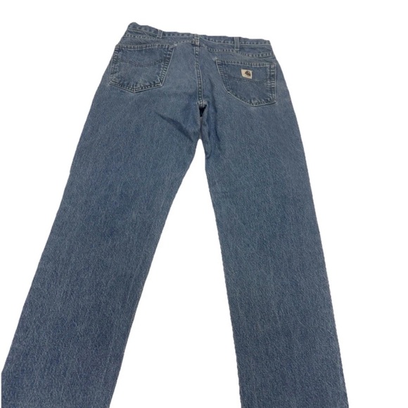 Carhartt Vintage Mens Blue Denim Work Jeans Size 36x30 Act (36x29) Distressed - Picture 2 of 4
